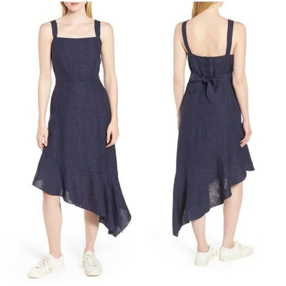 Nordstrom Signature Blue Linen Dress sz XL - Picture 1 of 8